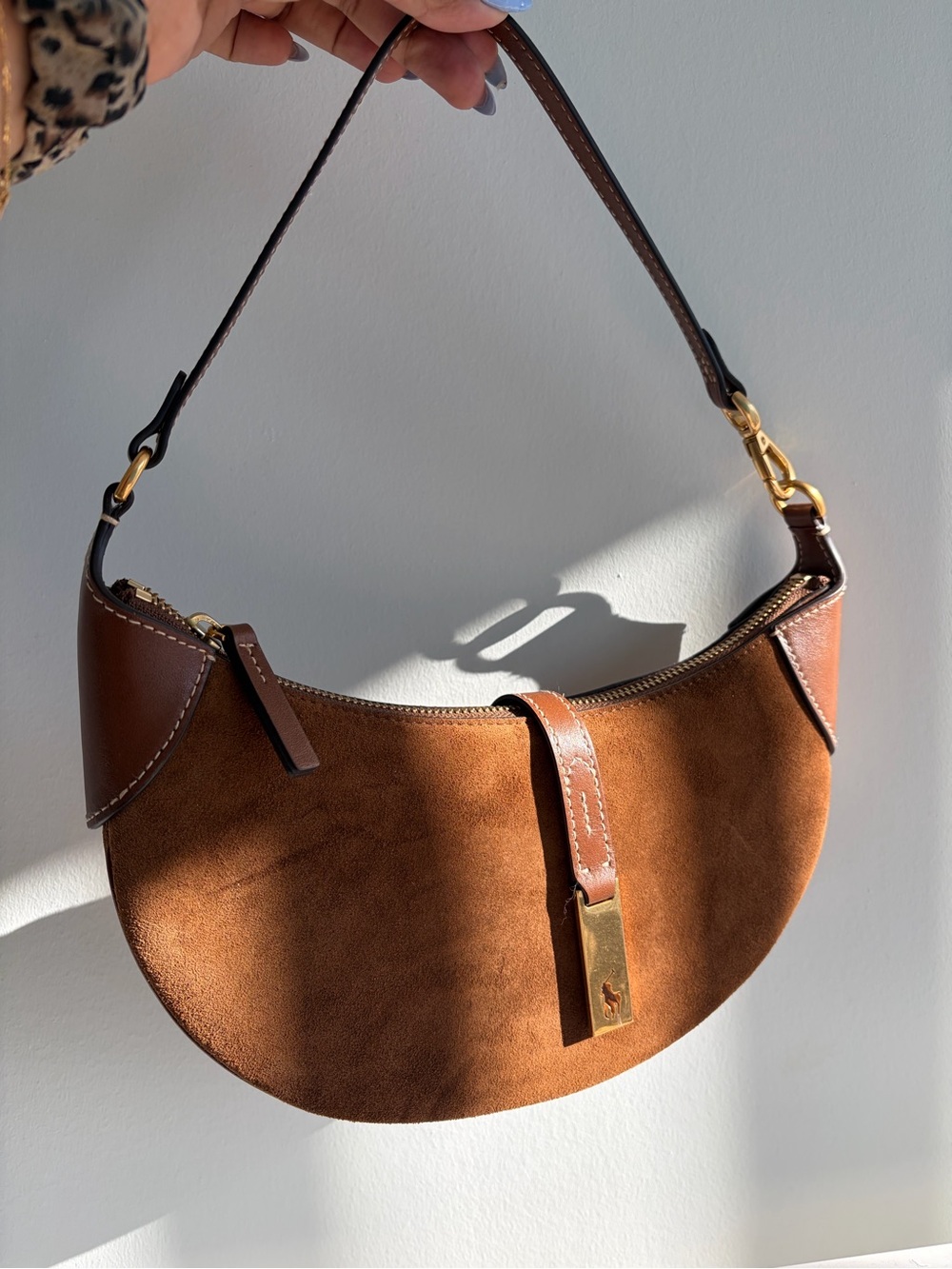 Polo by Ralph Lauren Brown Suede mini ID bag